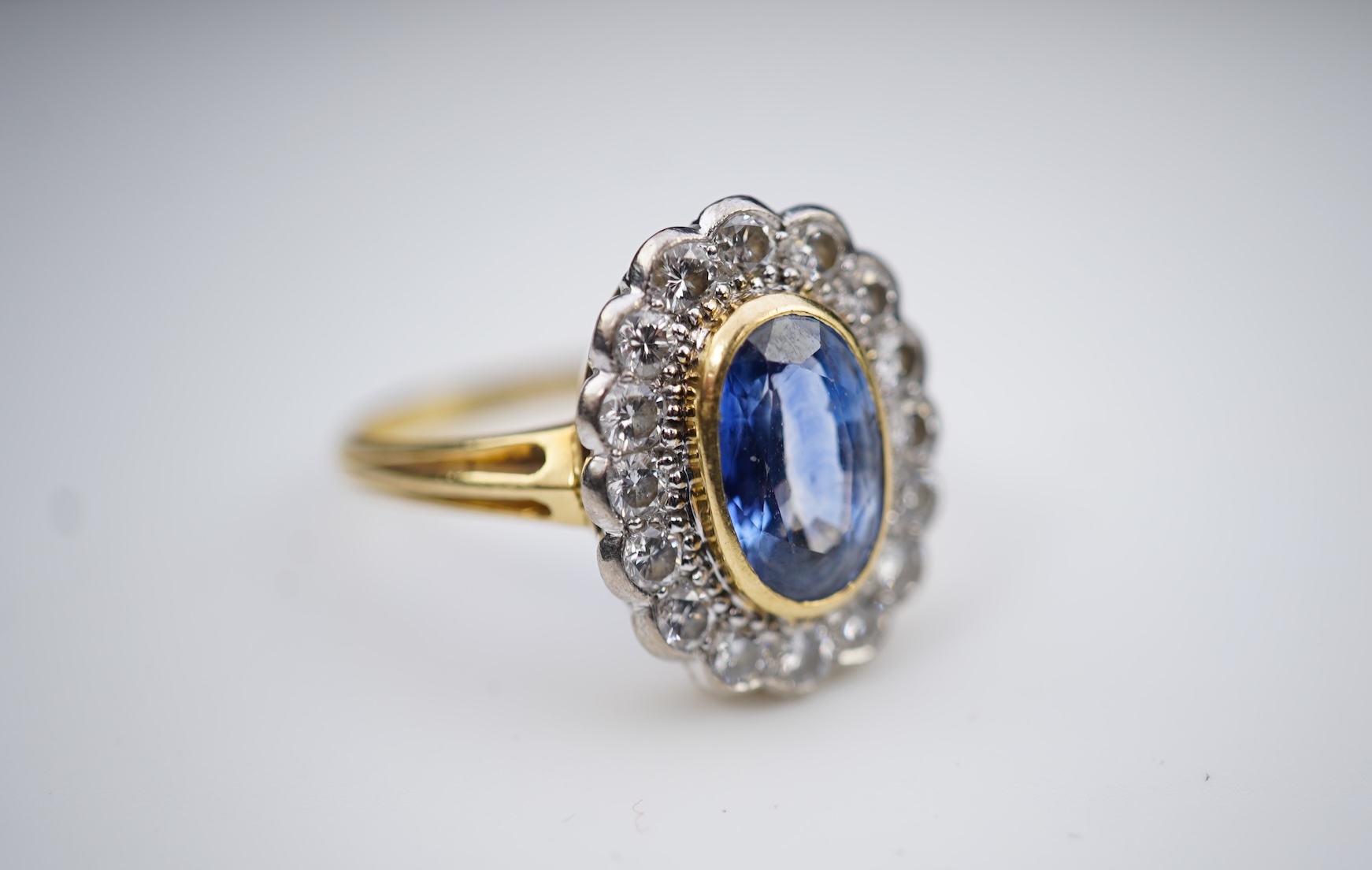 A sapphire and diamond ring